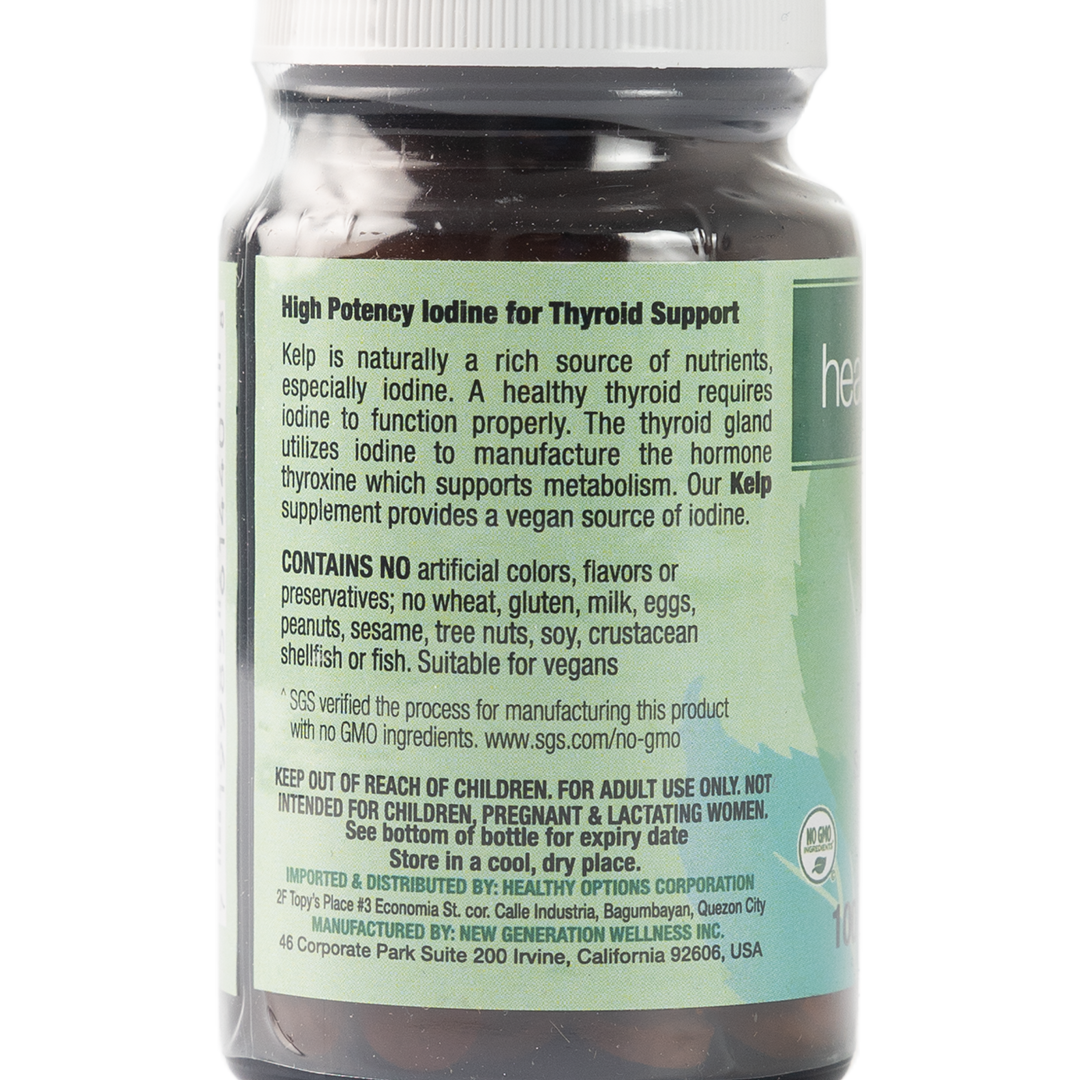Healthy Options Kelp with Iodine 100 Vegan Tablets