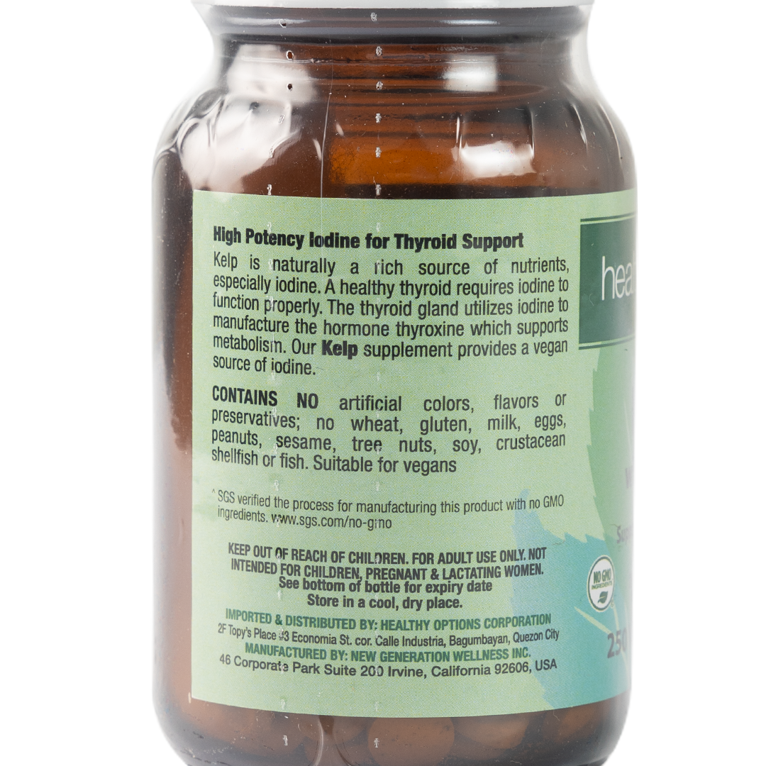 Healthy Options Kelp with Iodine 250 Vegan Tablets