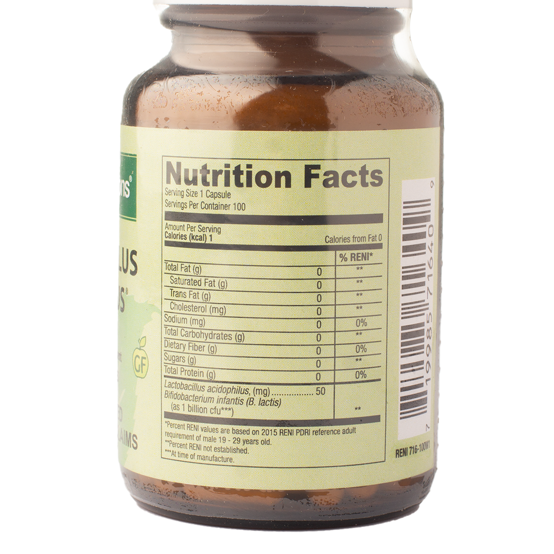 Healthy Options Acidophilus & Bifidus 1 Billion CFU 100 Capsules