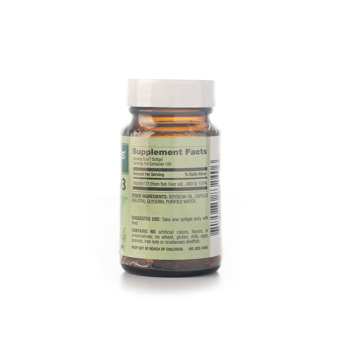 Healthy Options Vitamin D3 400IU 100 Softgels