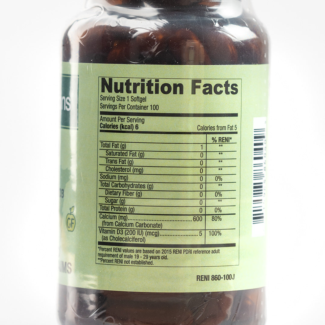 Healthy Options Calcium 600mg 100 Softgels
