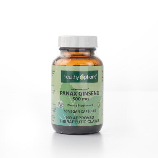 Healthy Options Panax Ginseng 500mg 60 Vegan Capsules