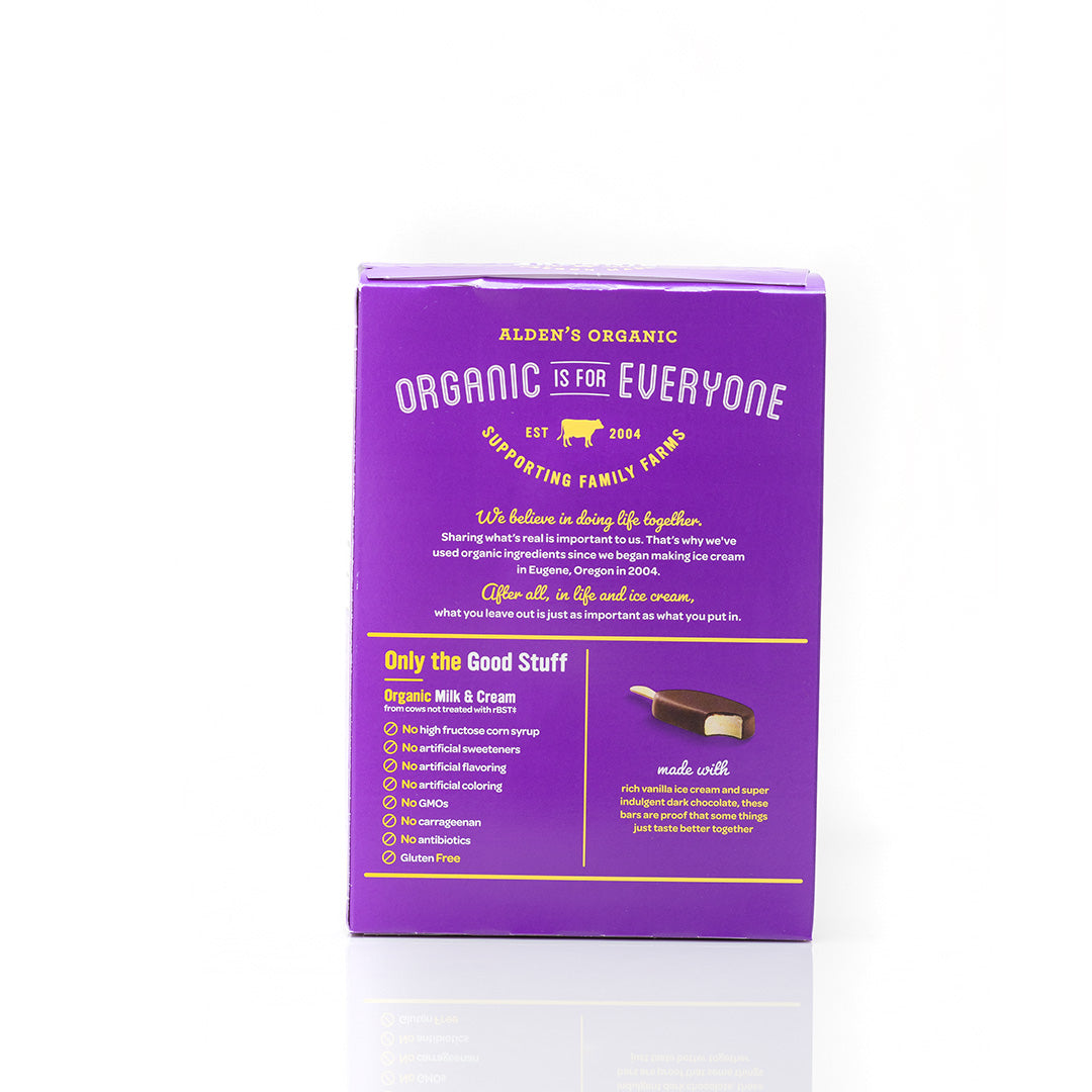 Alden's Organic Vanilla Dark Chocolate Ice Cream Bars 3 - 89ml