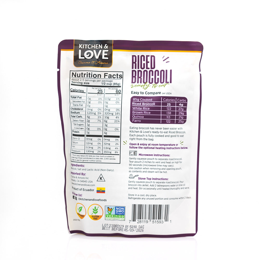 Kitchen and Love Riced Broccoli 227g
