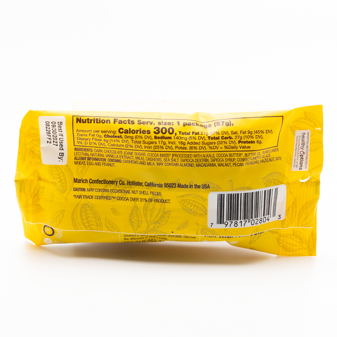 Marich Premium Dark Chocolate Sea Salt Cashews 65g