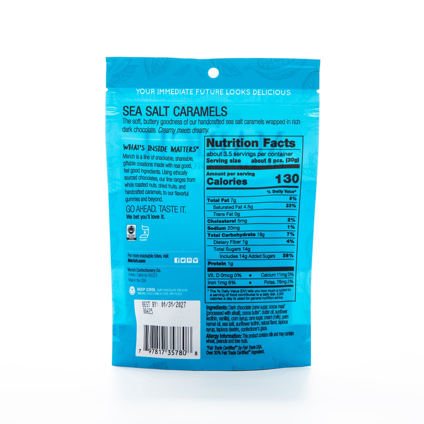 Marich Dark Chocolate Sea Salt Caramels 100g