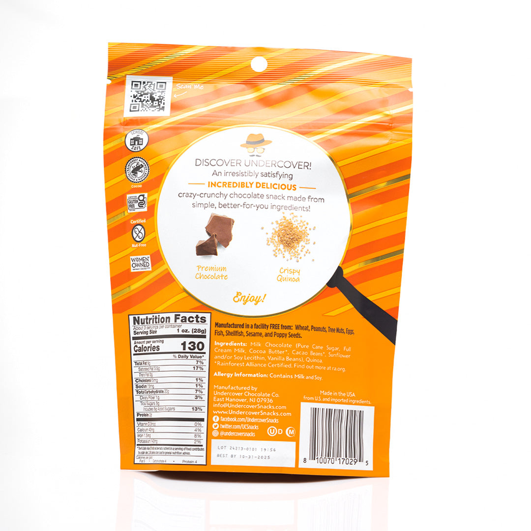 Undercover Chocolate Quinoa Crisps Milk Chocolate 57g
