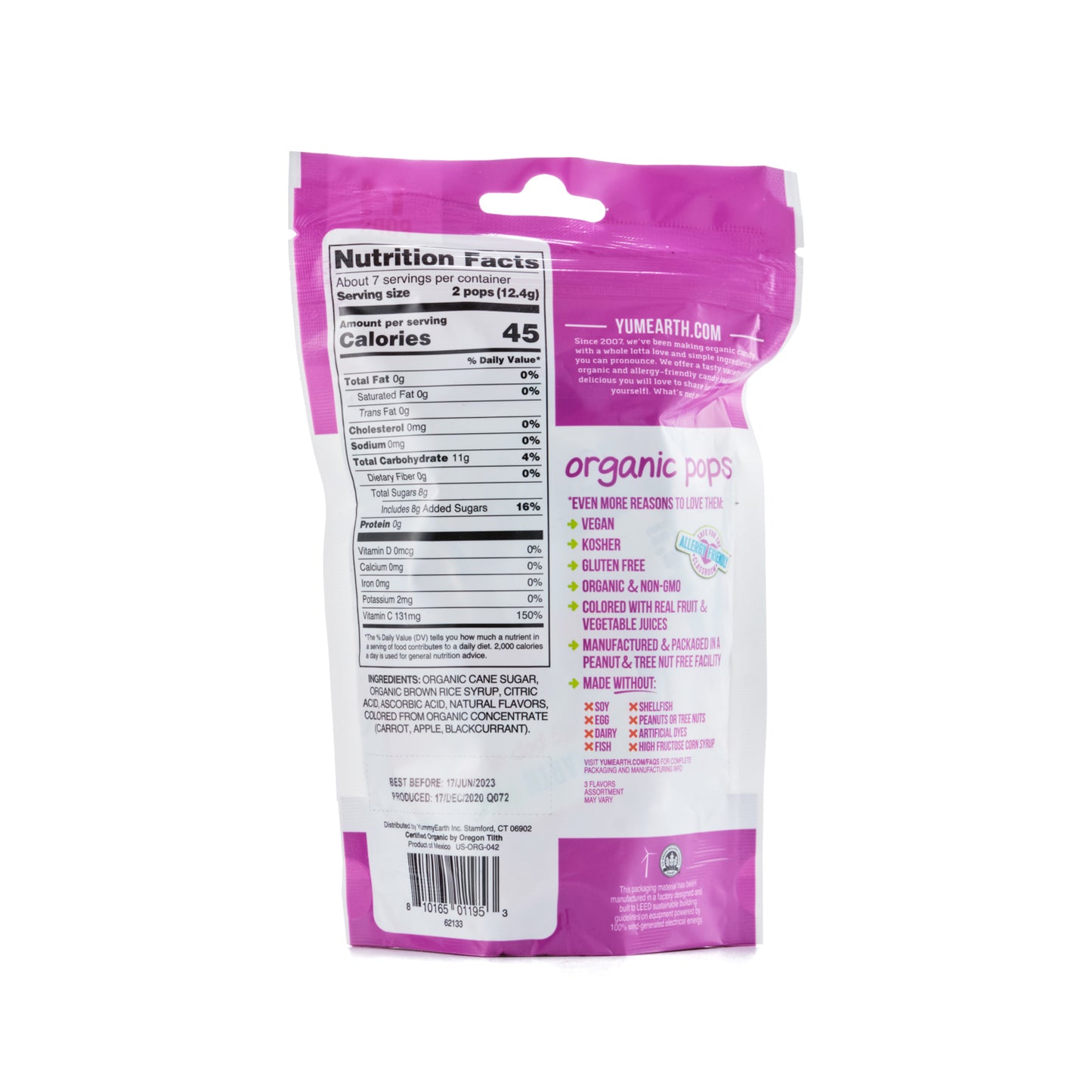 YumEarth Organic Pops Vitamin C 87g