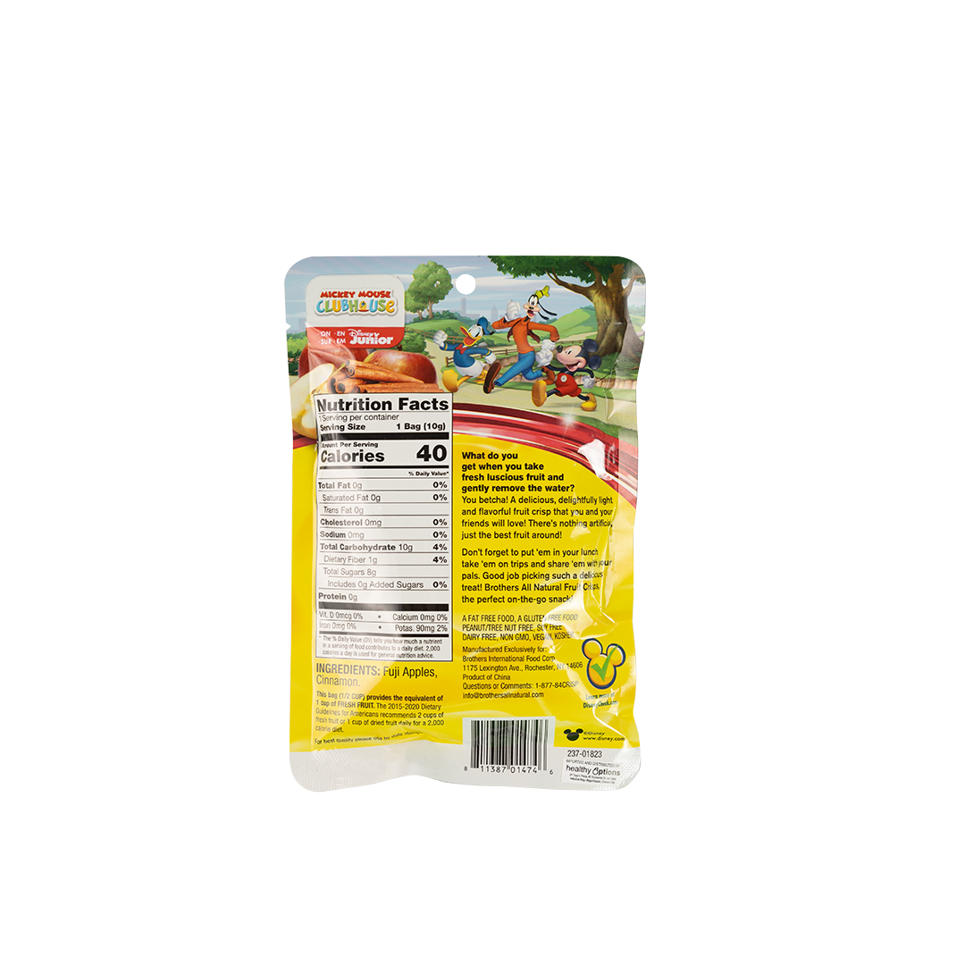 Brothers All Natural Disney Freeze Dried Fuji Apple and Cinnamon Fruit Crisps 10g