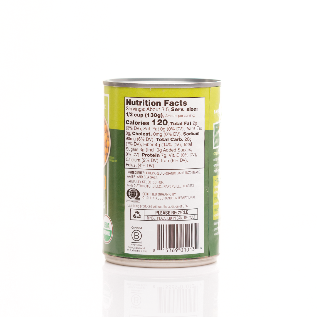 Cadia Organic Garbanzo Beans 425g