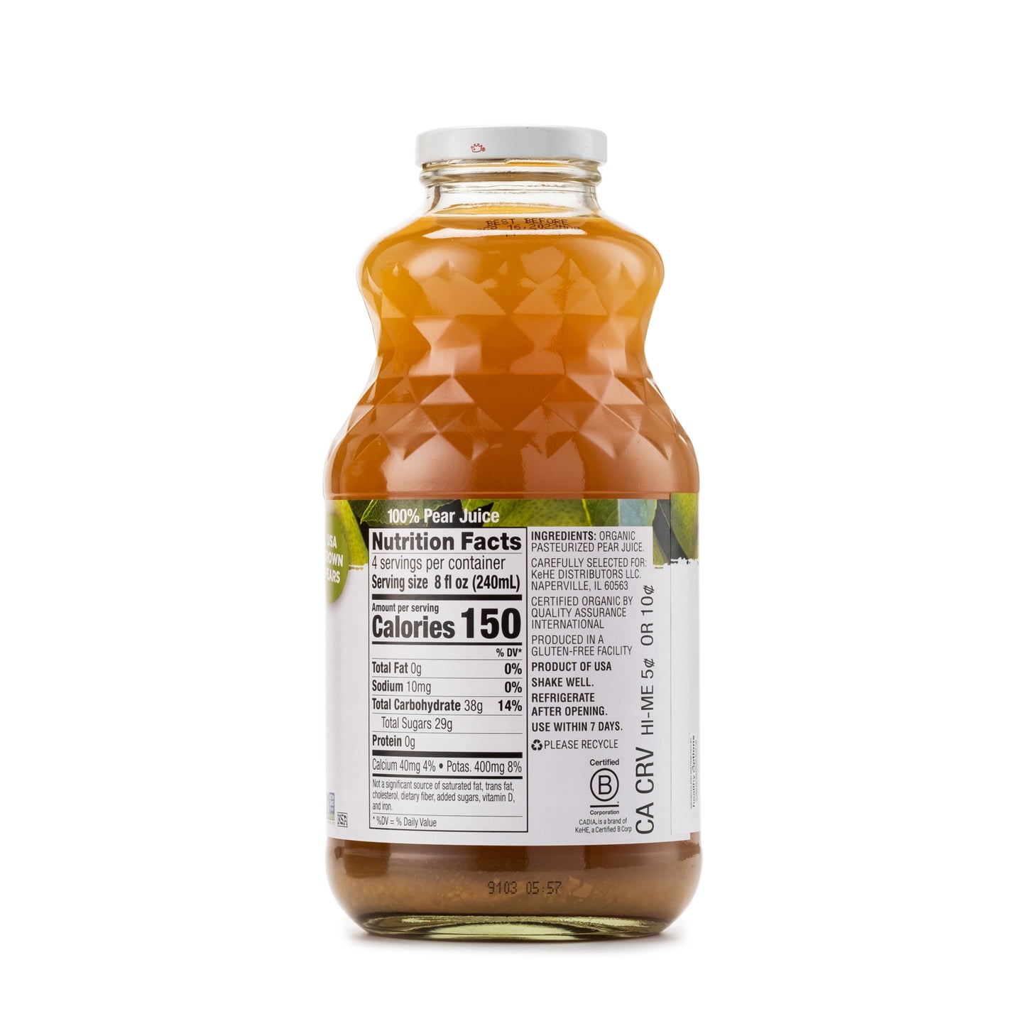 Cadia Organic Pear Juice 946ml