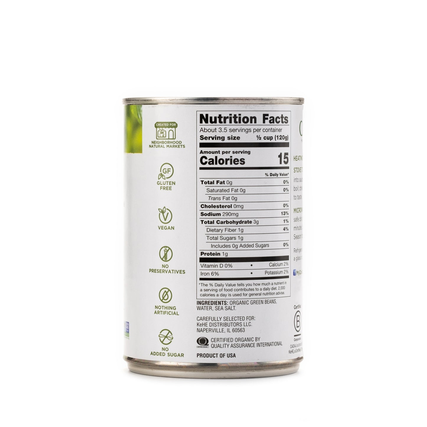 Cadia Organic Cut Green Beans 411g