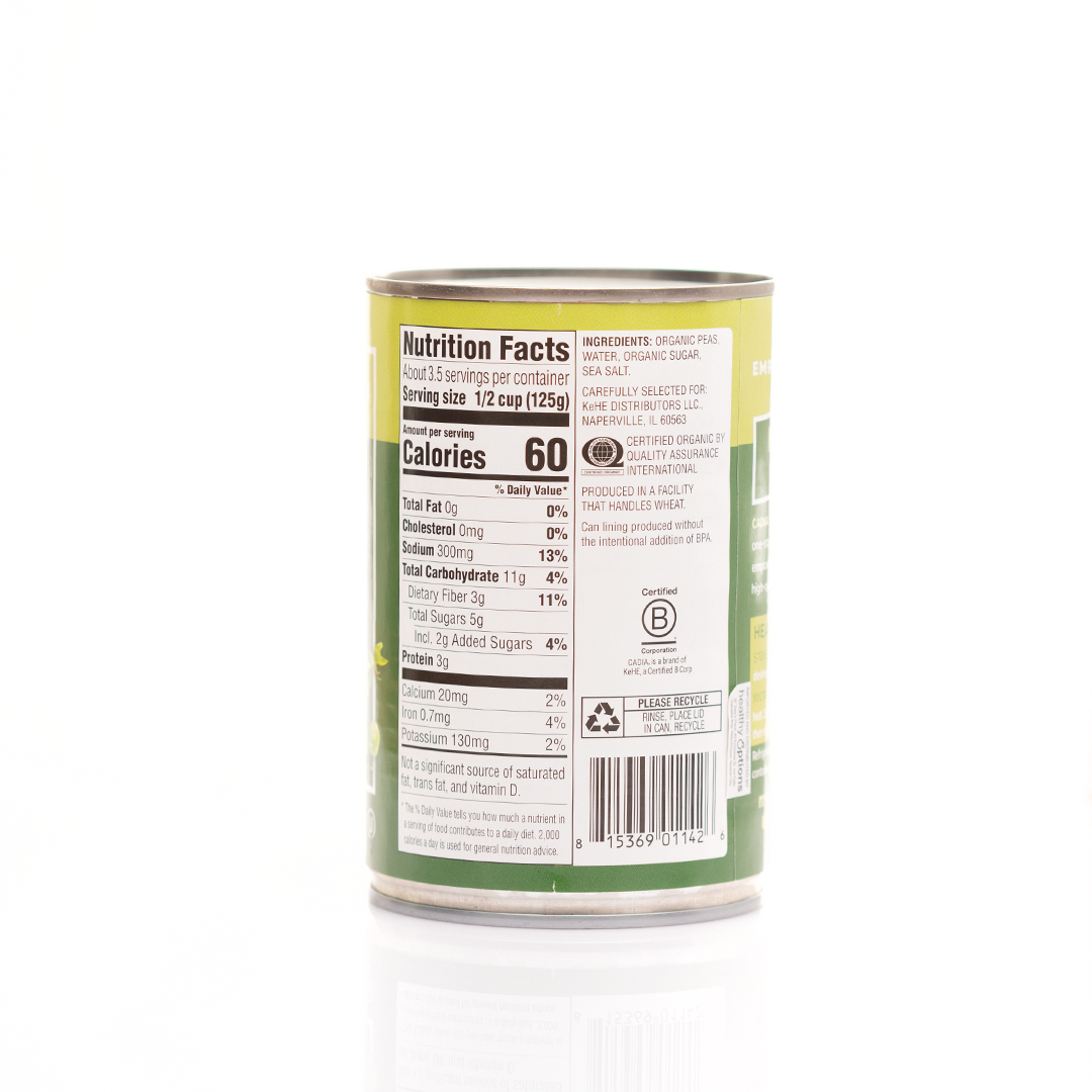 Cadia Organic Sweet Peas 425g