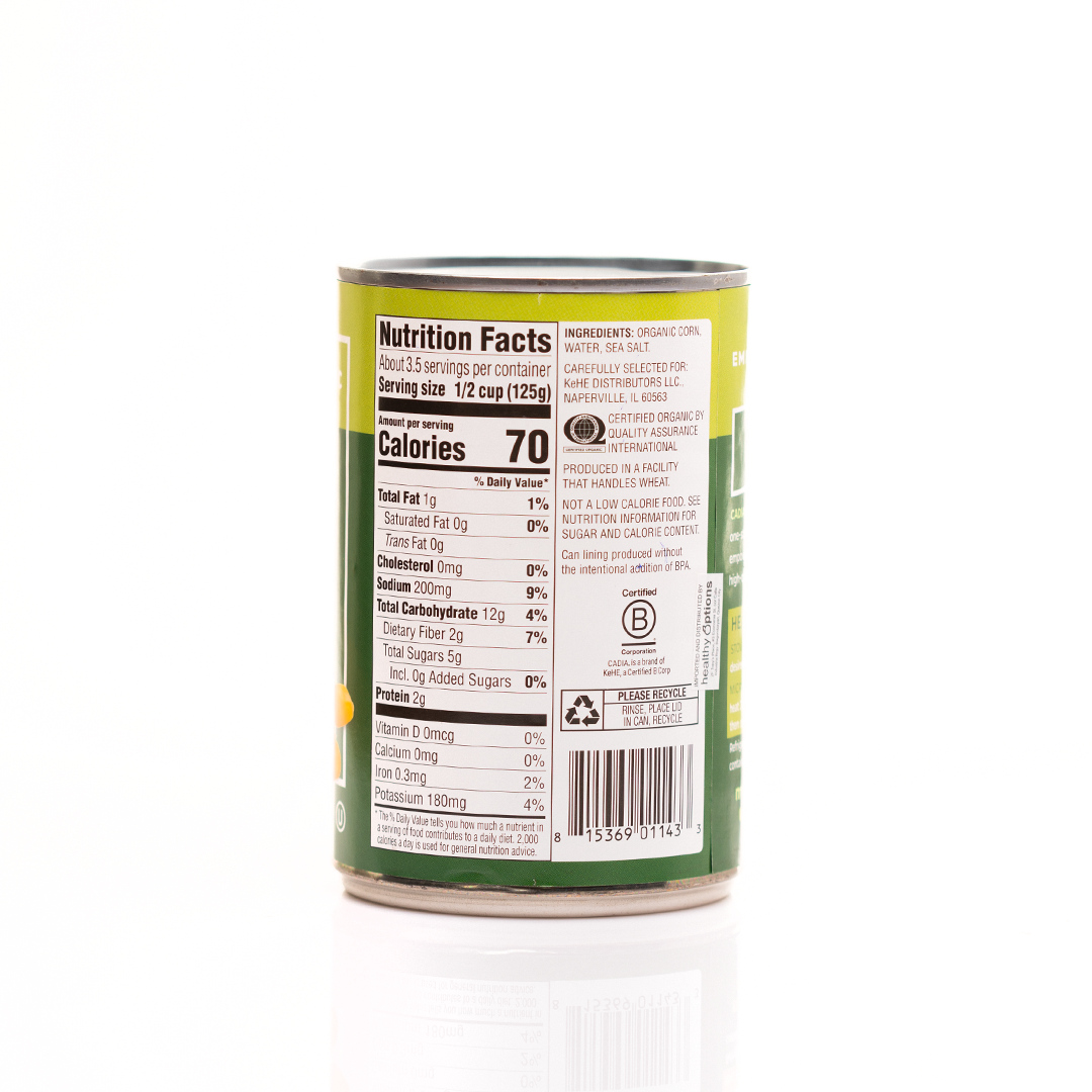 Cadia Organic Sweet Corn 425g