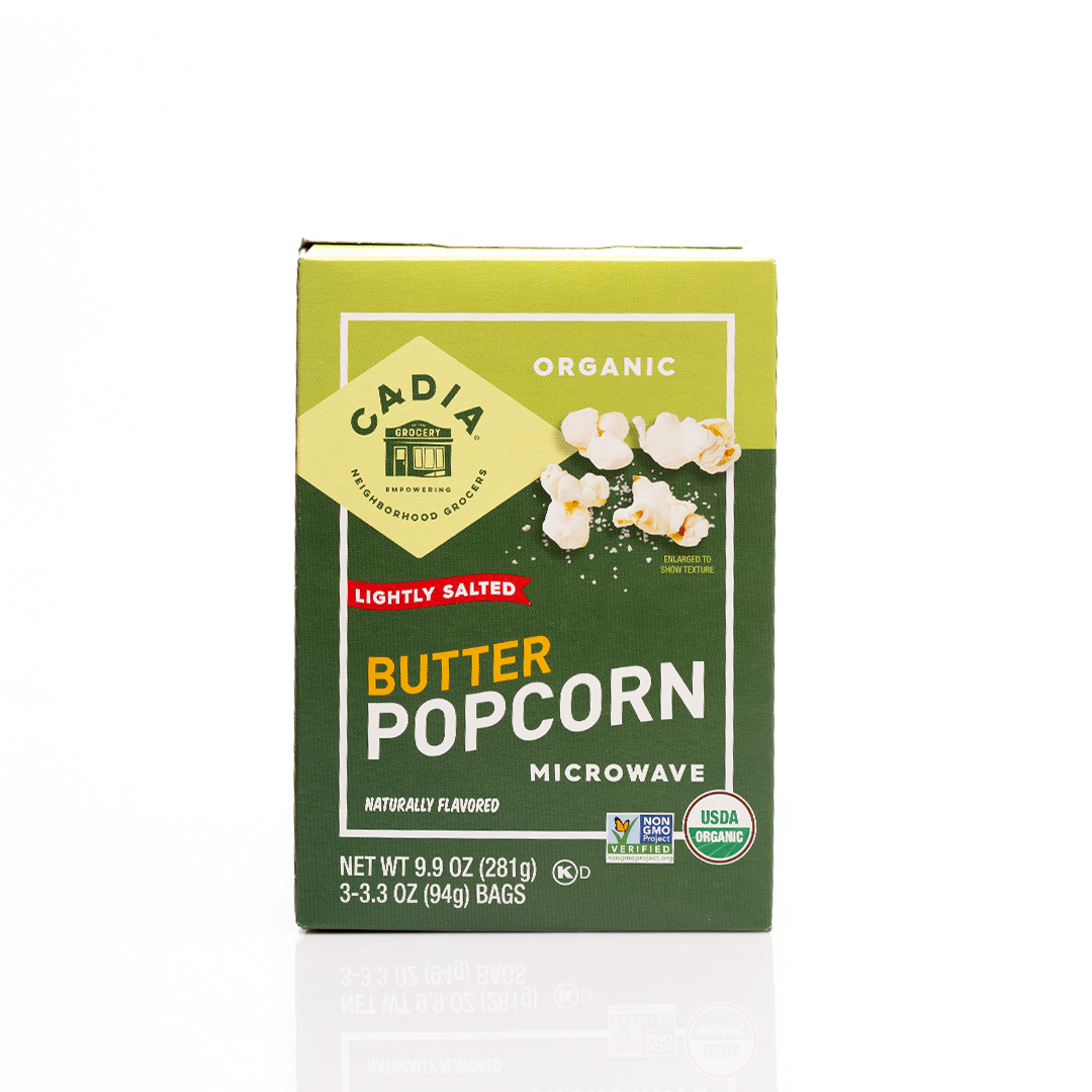 Cadia Organic Lightly Salted Microwave Popcorn 281g (3 x 94g bags)