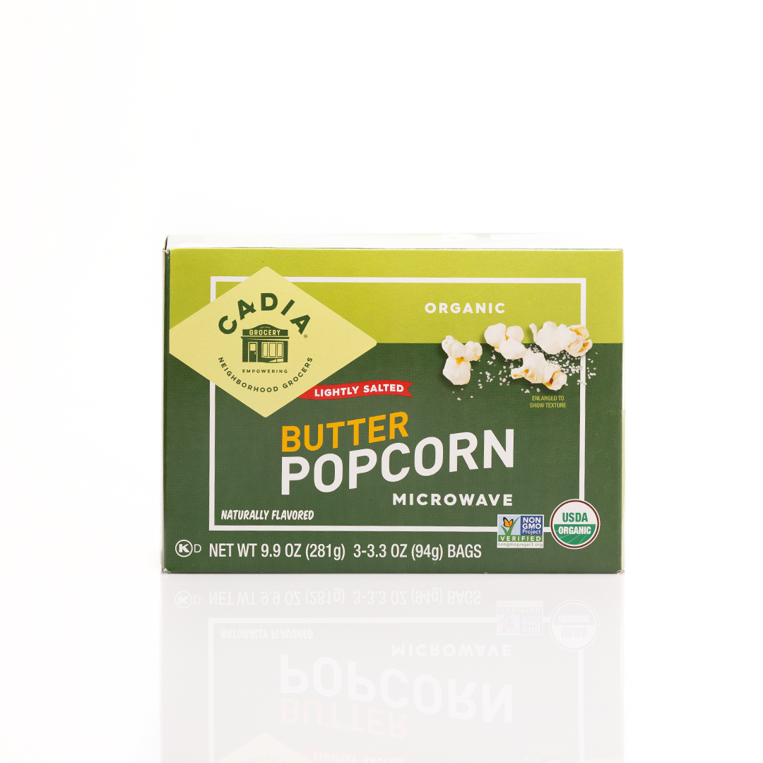 Cadia Organic Lightly Salted Microwave Popcorn 281g (3 x 94g bags)
