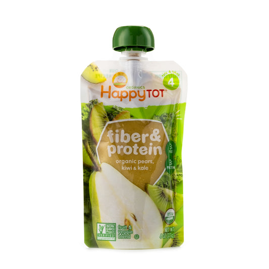 Happy Tot Fiber & Protein Organic Pears, Kiwi & Kale Stage 4 113g