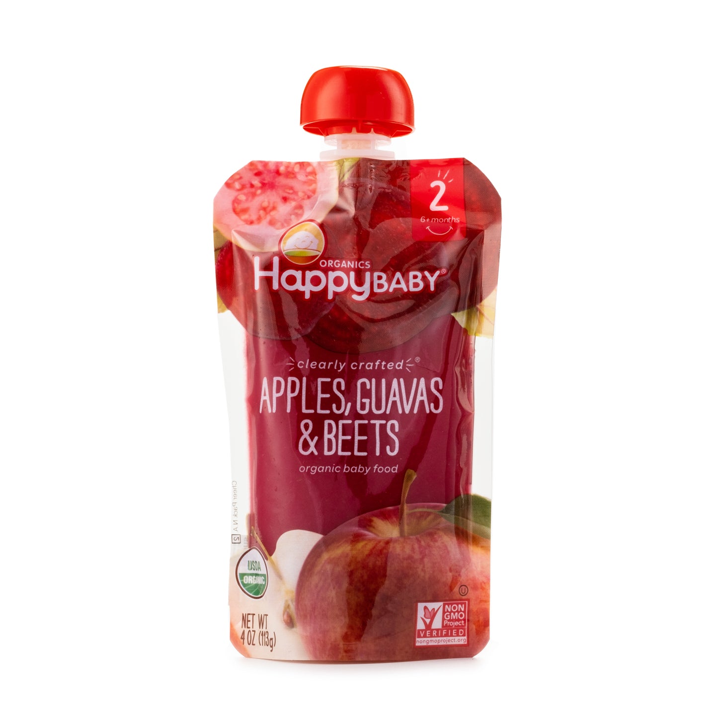 Happy Baby Clearly Crafted Apples, Guavas & Beets Stage 2 113g