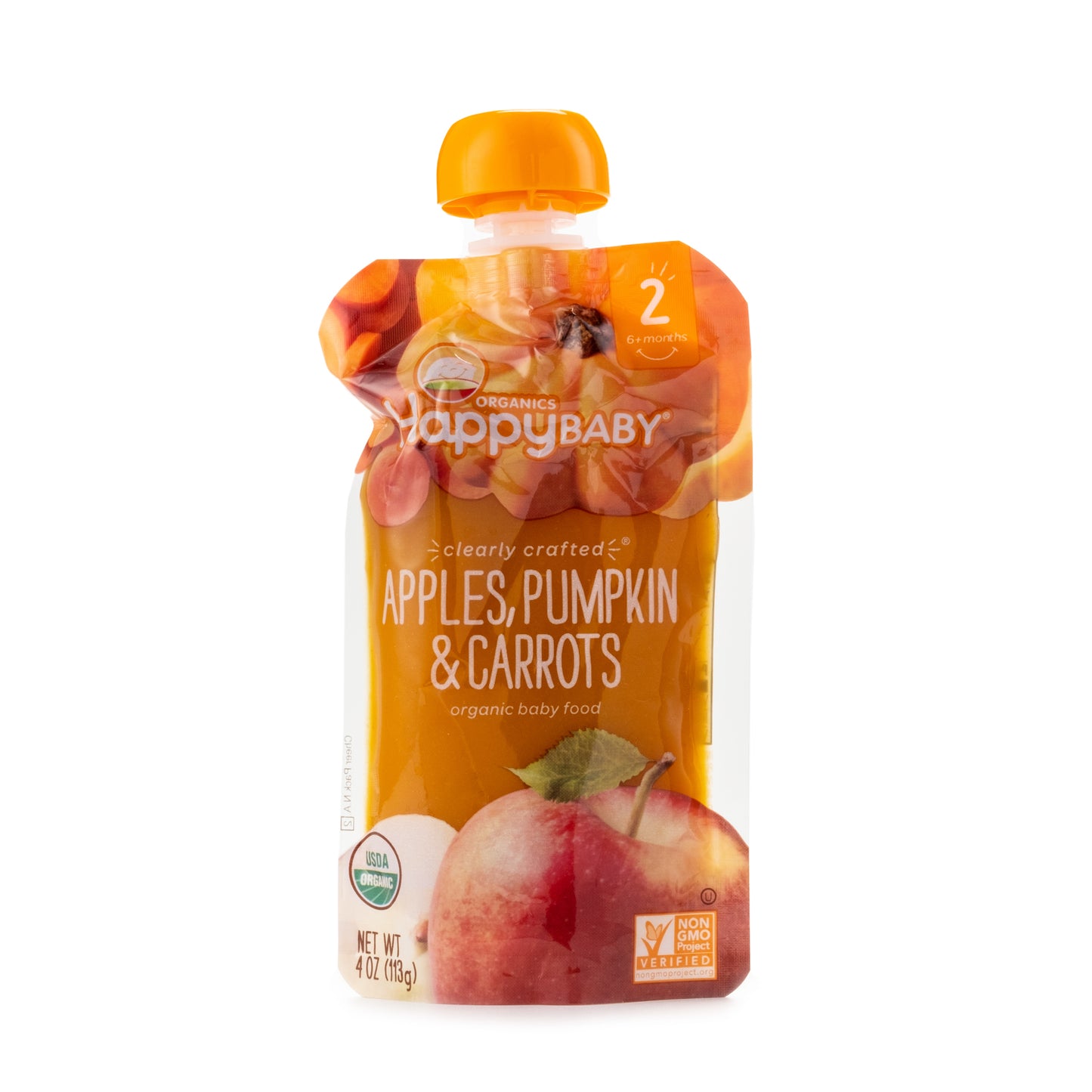 Happy Baby Clearly Crafted Apples, Pumpkin & Carrots Stage 2 113g
