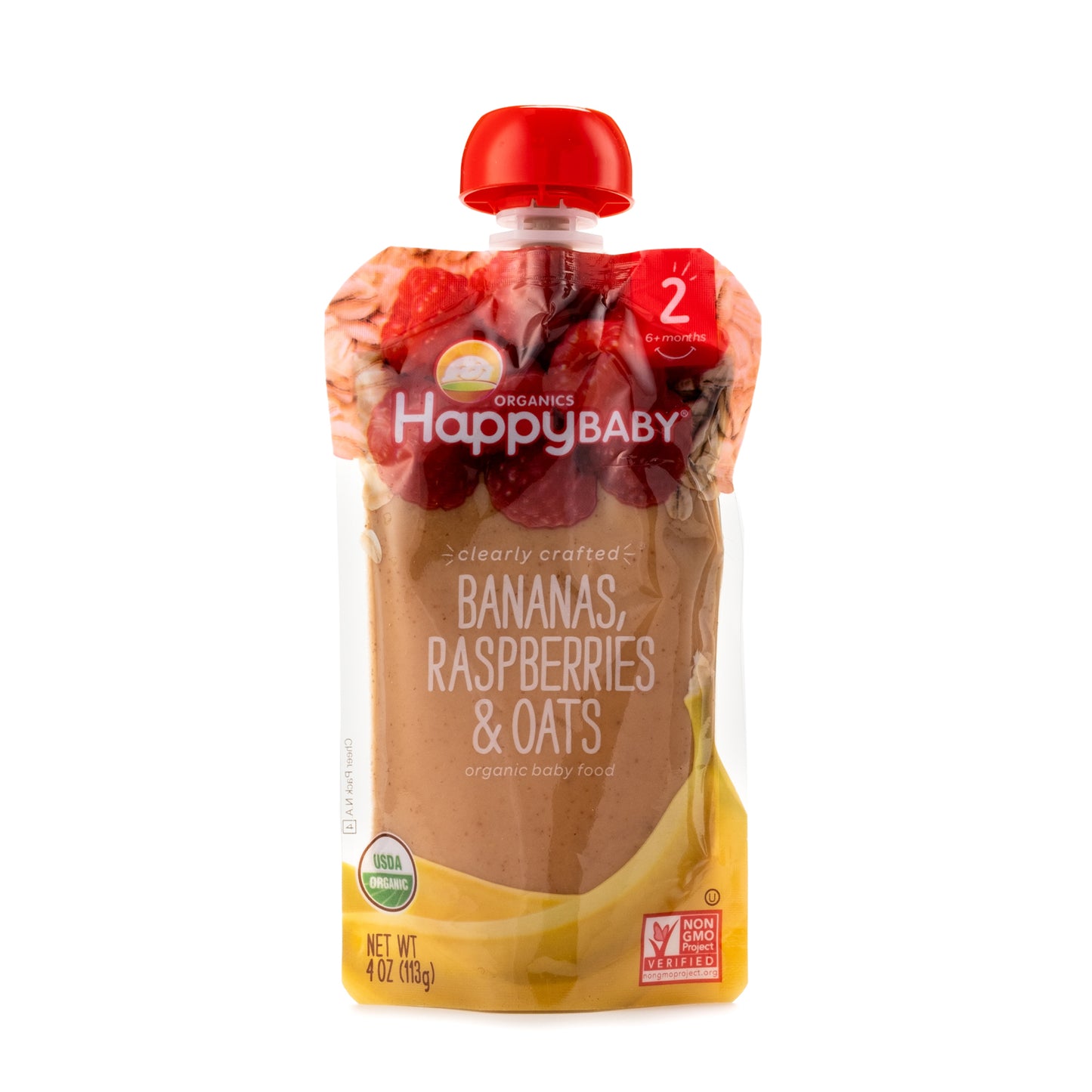 Happy Baby Clearly Crafted Bananas, Raspberries & Oats Stage 2 113g