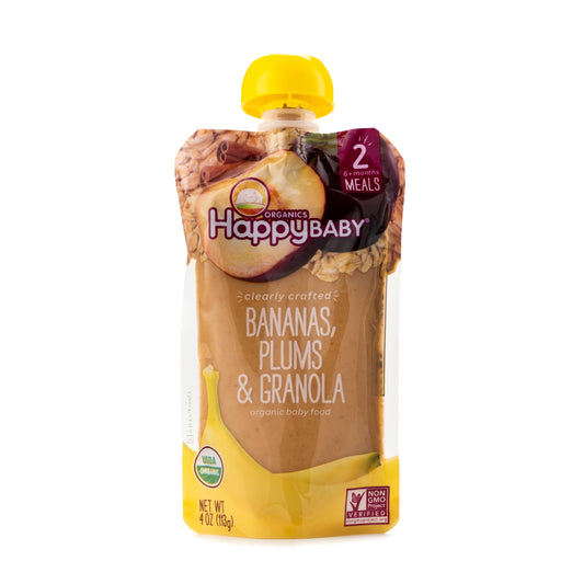 Happy Baby Clearly Crafted Bananas, Plums & Granola Stage 2 113g