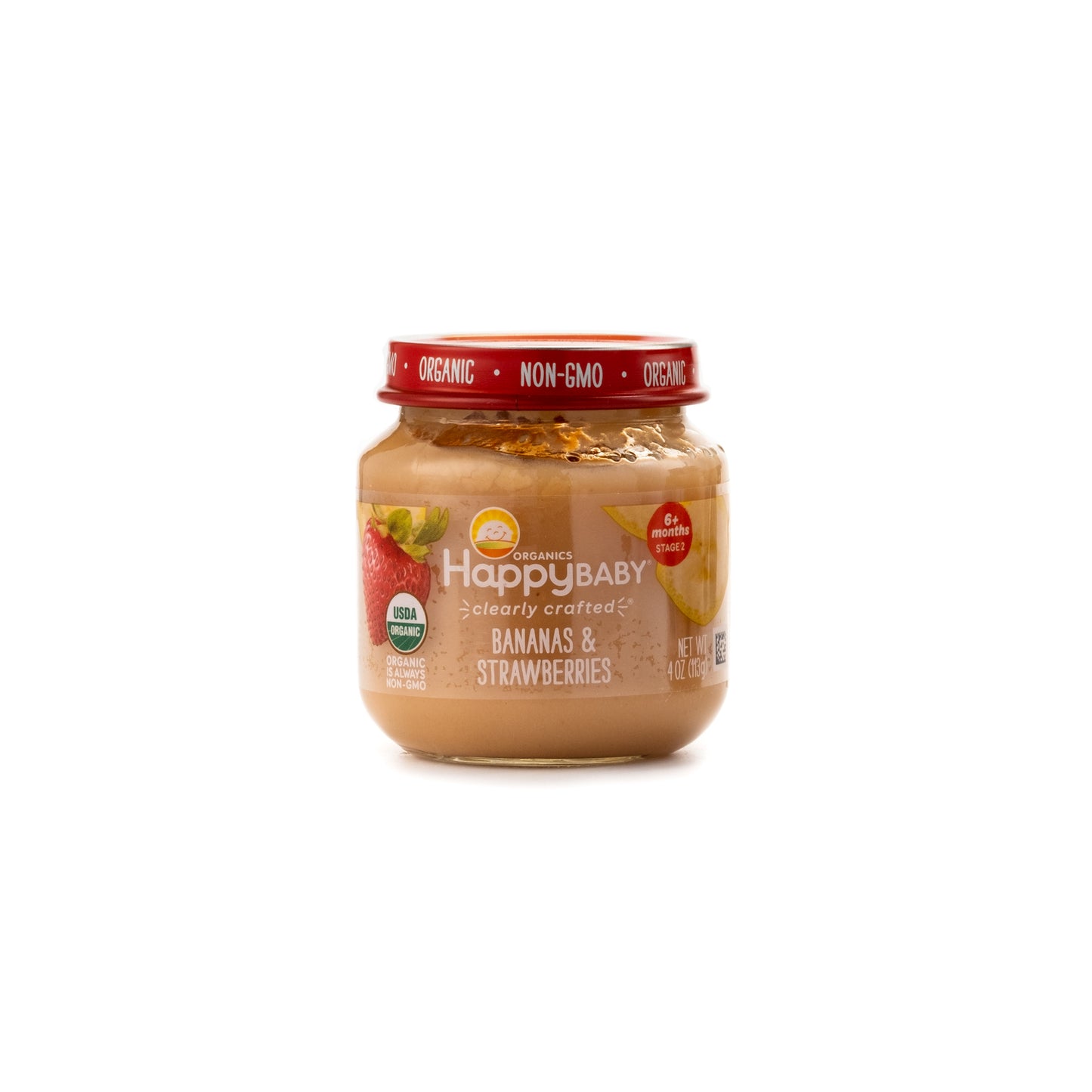 Happy Baby Clearly Crafted Bananas & Strawberries Jar Stage 2 113g