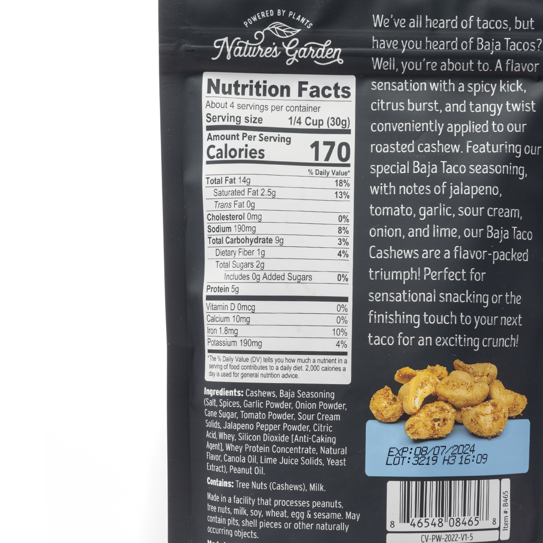 Nature's Garden Baja Taco Cashews 113g