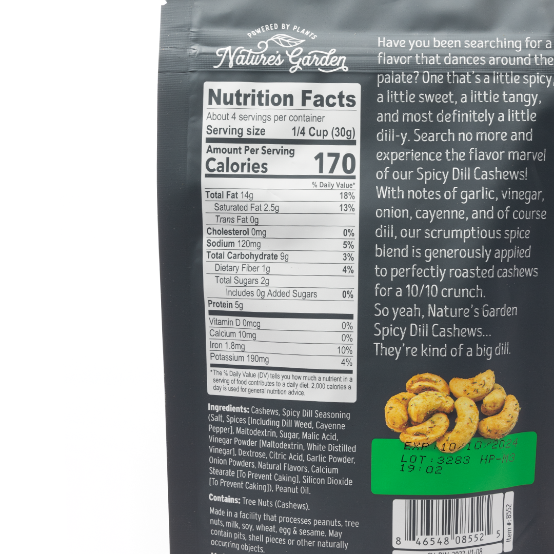 Nature's Garden Spicy Dill Cashews 113g