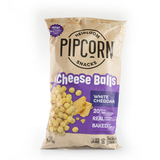 Pipcorn Cheese Balls White Cheddar 128g