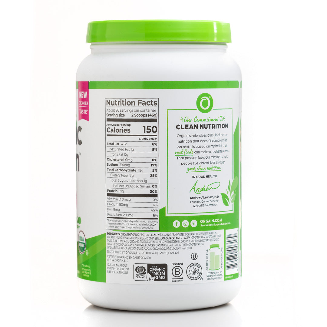 Orgain Plant-Based Organic Protein Powder Creamy Chocolate Fudge 920g