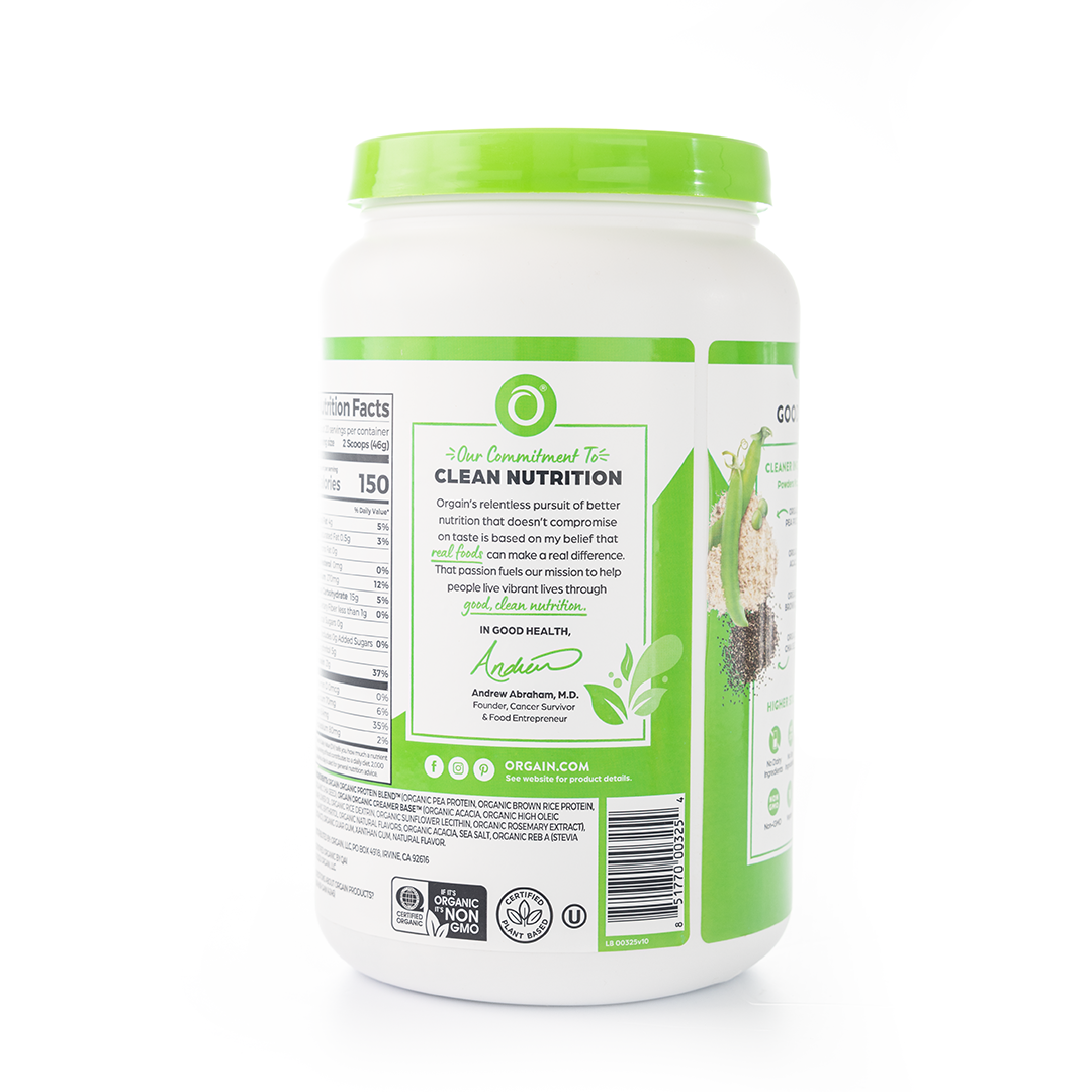 Orgain Plant-Based Organic Protein Powder Vanilla 920 Grams