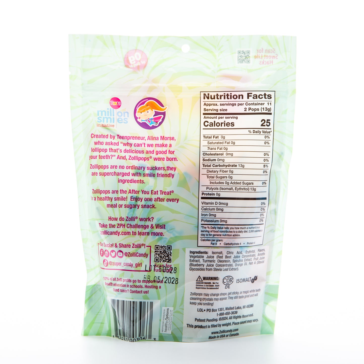 Zolli Pops Assorted Tropical Fruit Flavors 147g