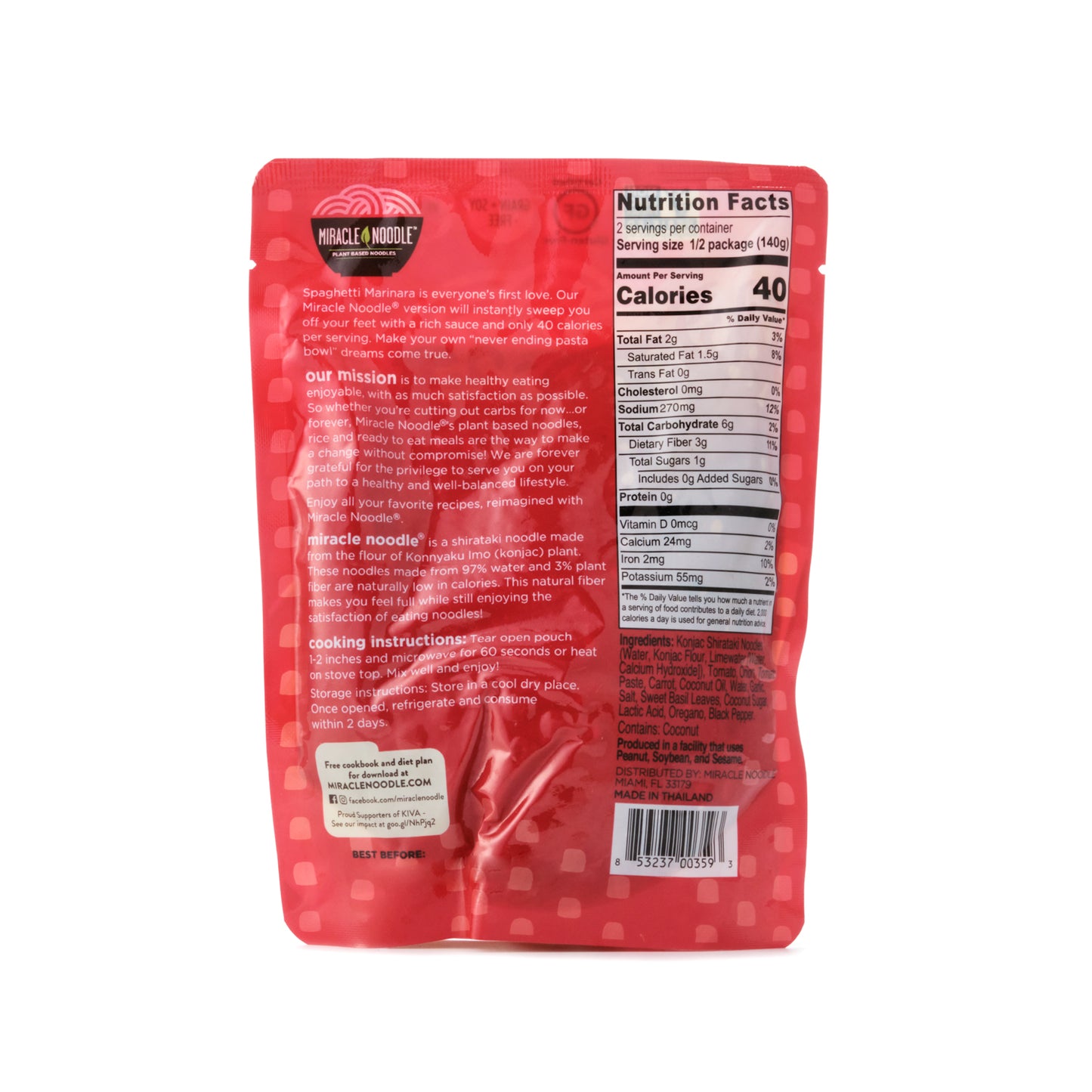 Miracle Noodle Kitchen Spaghetti Marinara 280g
