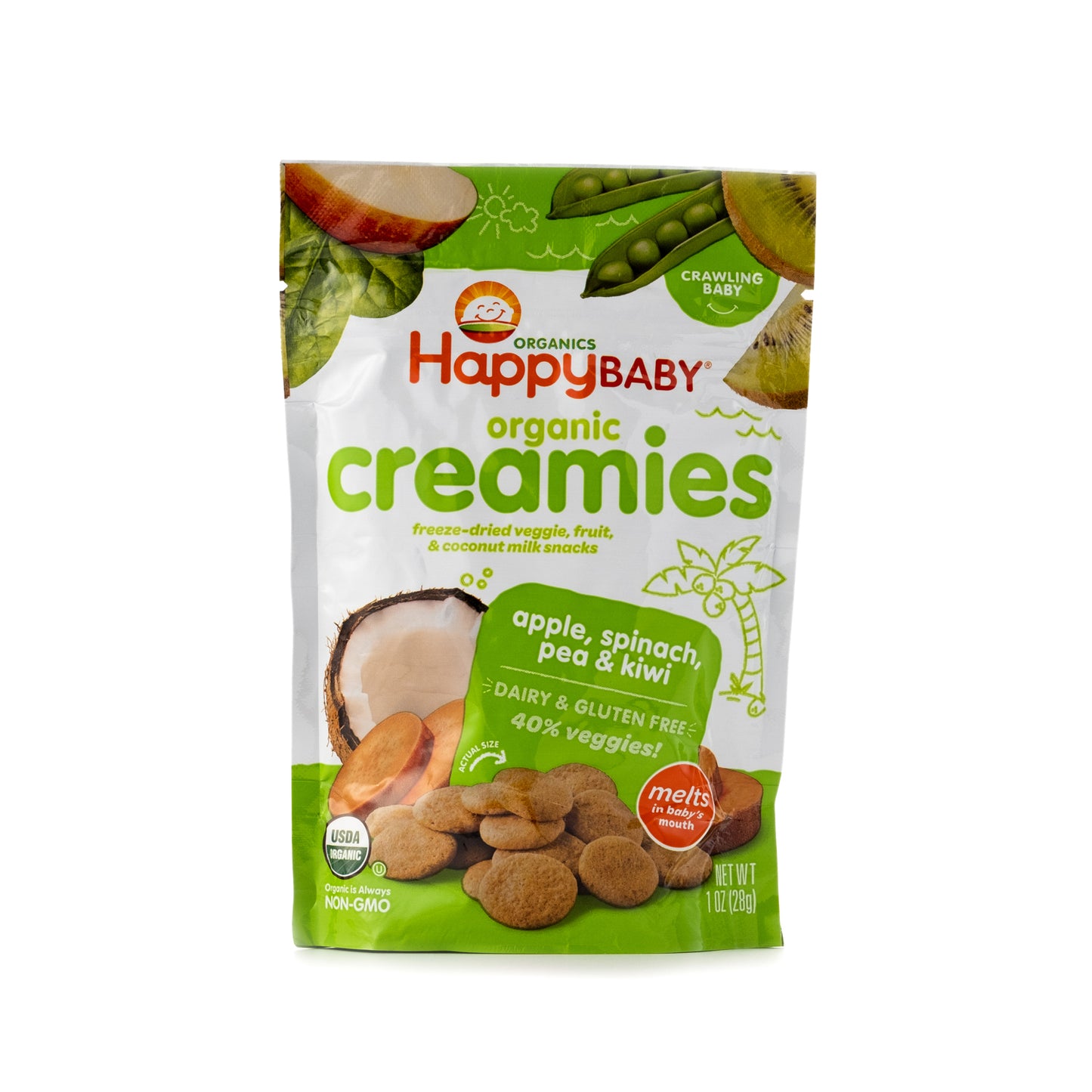 Happy Baby Organic Creamies Apple Spinach Pea & Kiwi 28g