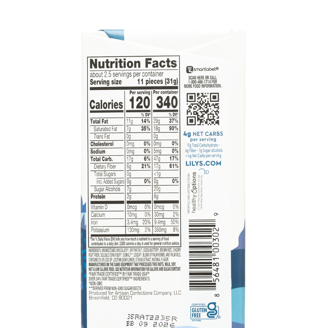 Lily's Crispy Rice Dark Chocolate Style Bar - 55% Cacao 79g