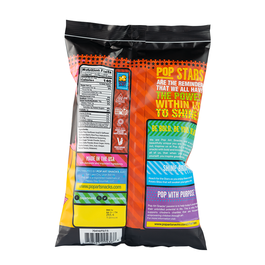 Pop Art Pop Stars Barbecue Potato Bites 128g