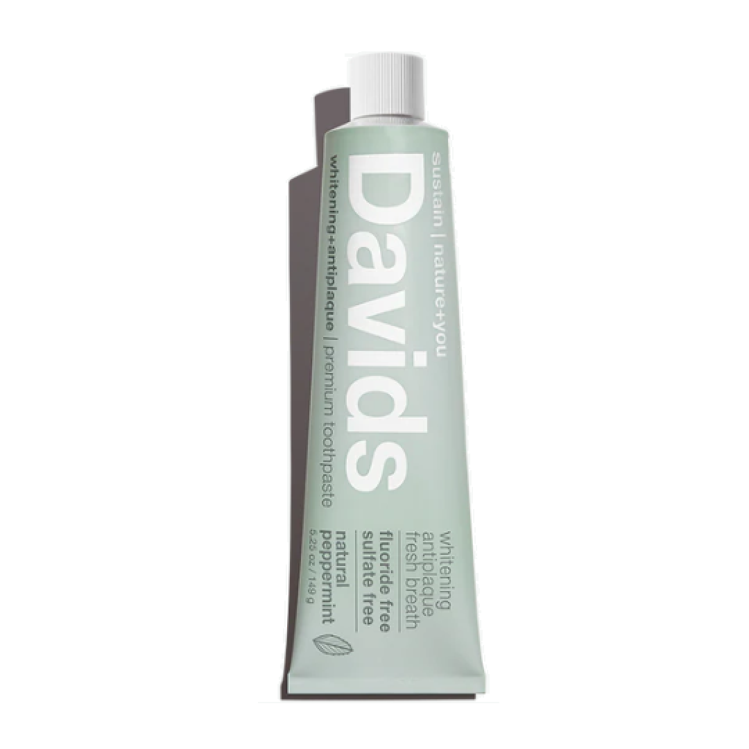 Davids Whitening Antiplaque Peppermint Fluoride Free Toothpaste 149g