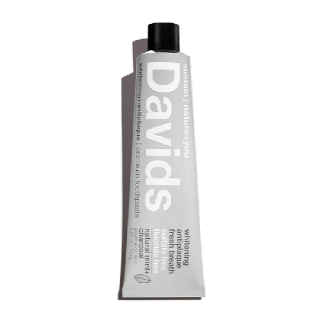 Davids Whitening Antiplaque Mint and Charcoal Fluoride Free Toothpaste 149g
