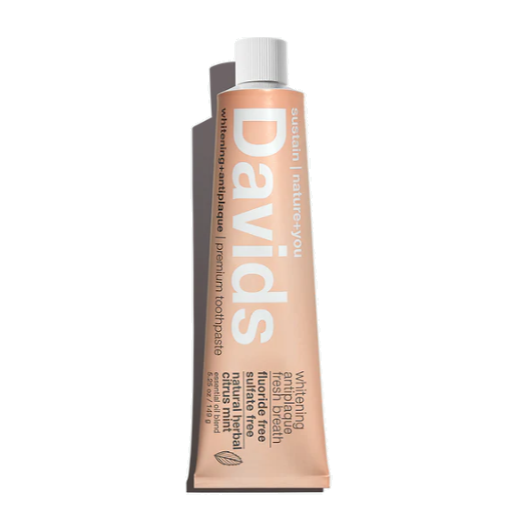 Davids Whitening Antiplaque Herbal Citrus Mint Fluoride Free Toothpaste 149g