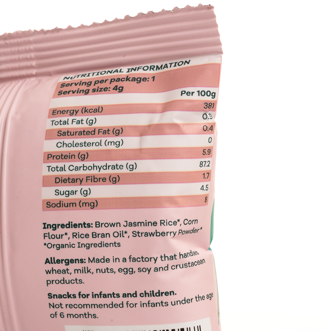 Little Blossom Mini Organic Brown Rice Strawberry Puffs 4g