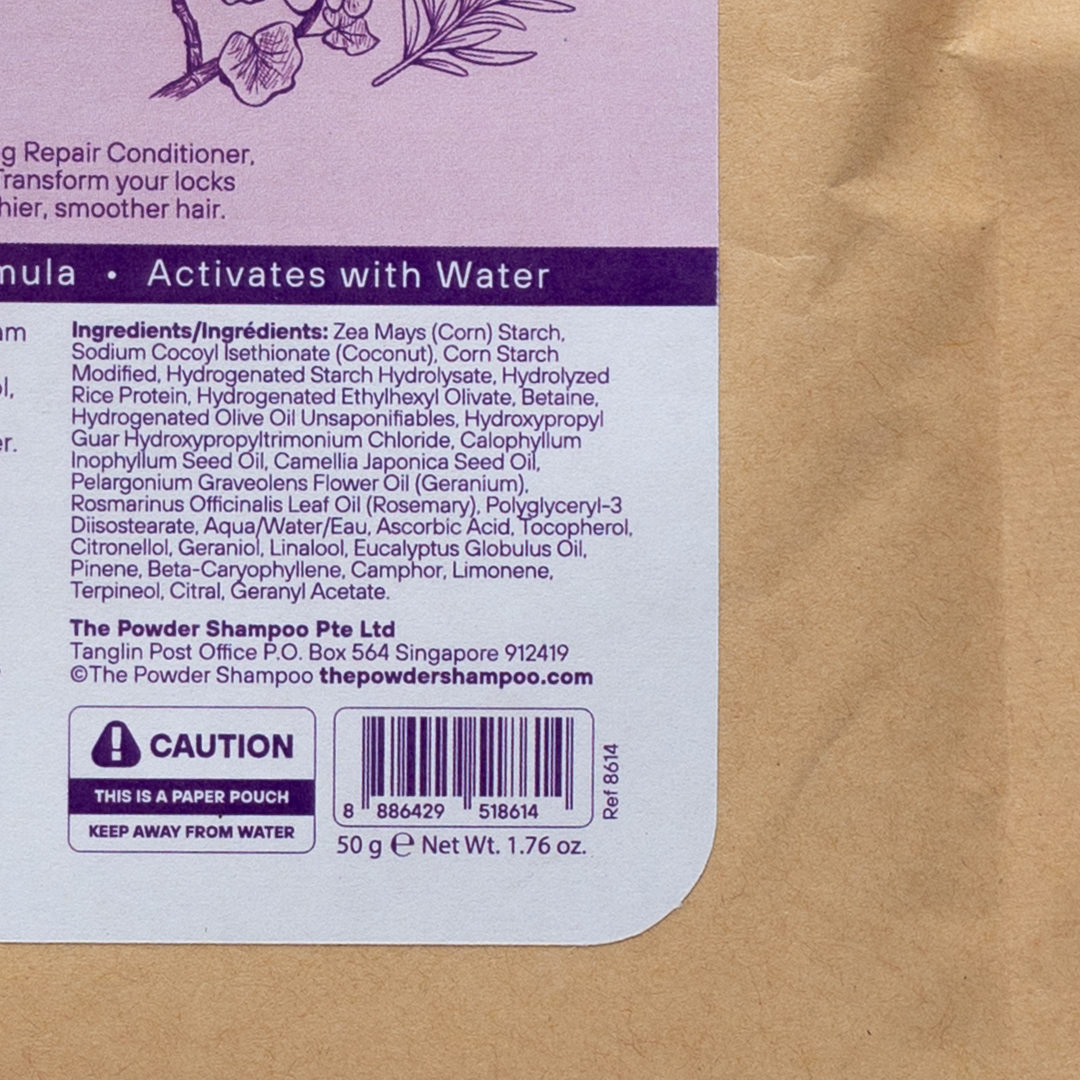 The Powder Conditioner Geranium and Rosemary Nourishing for Thick Damaged Frizzy Hair Refill 50g