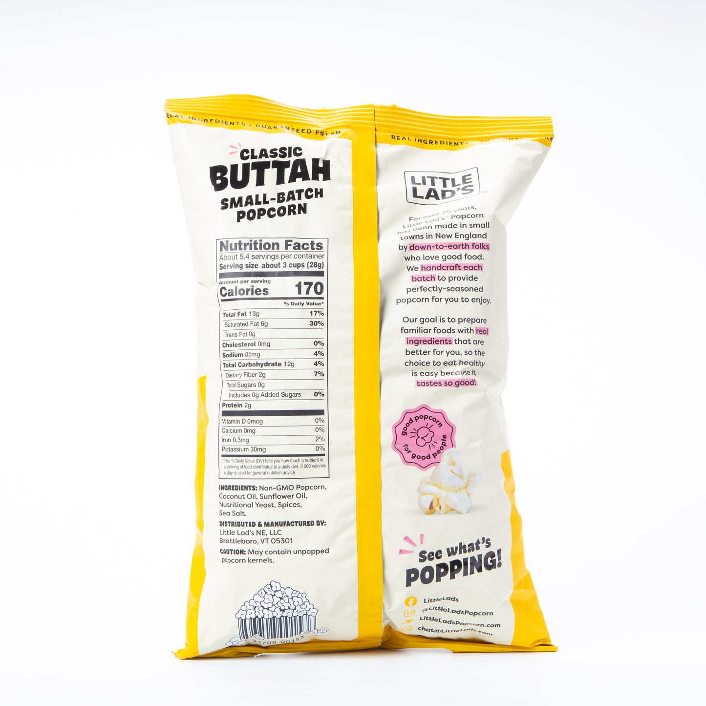 Little Lad's Classic Buttah Popcorn 153g