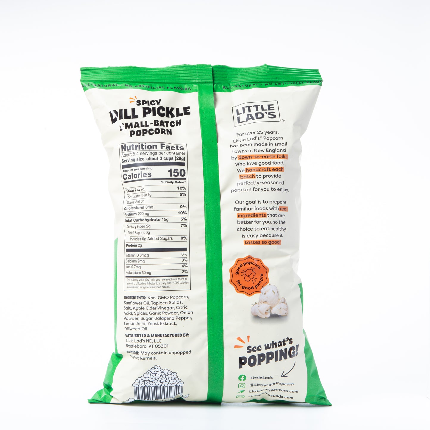 Little Lad's Spicy Dill Pickle Popcorn 153g