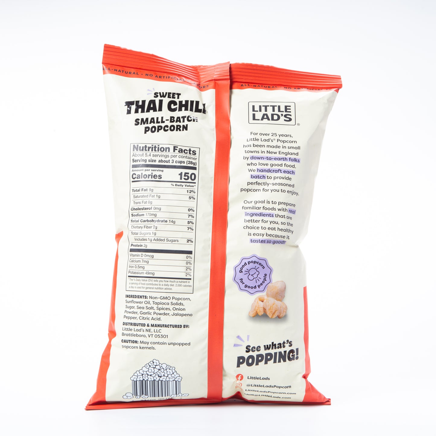 Little Lad's Sweet Thai Chili Popcorn 153g