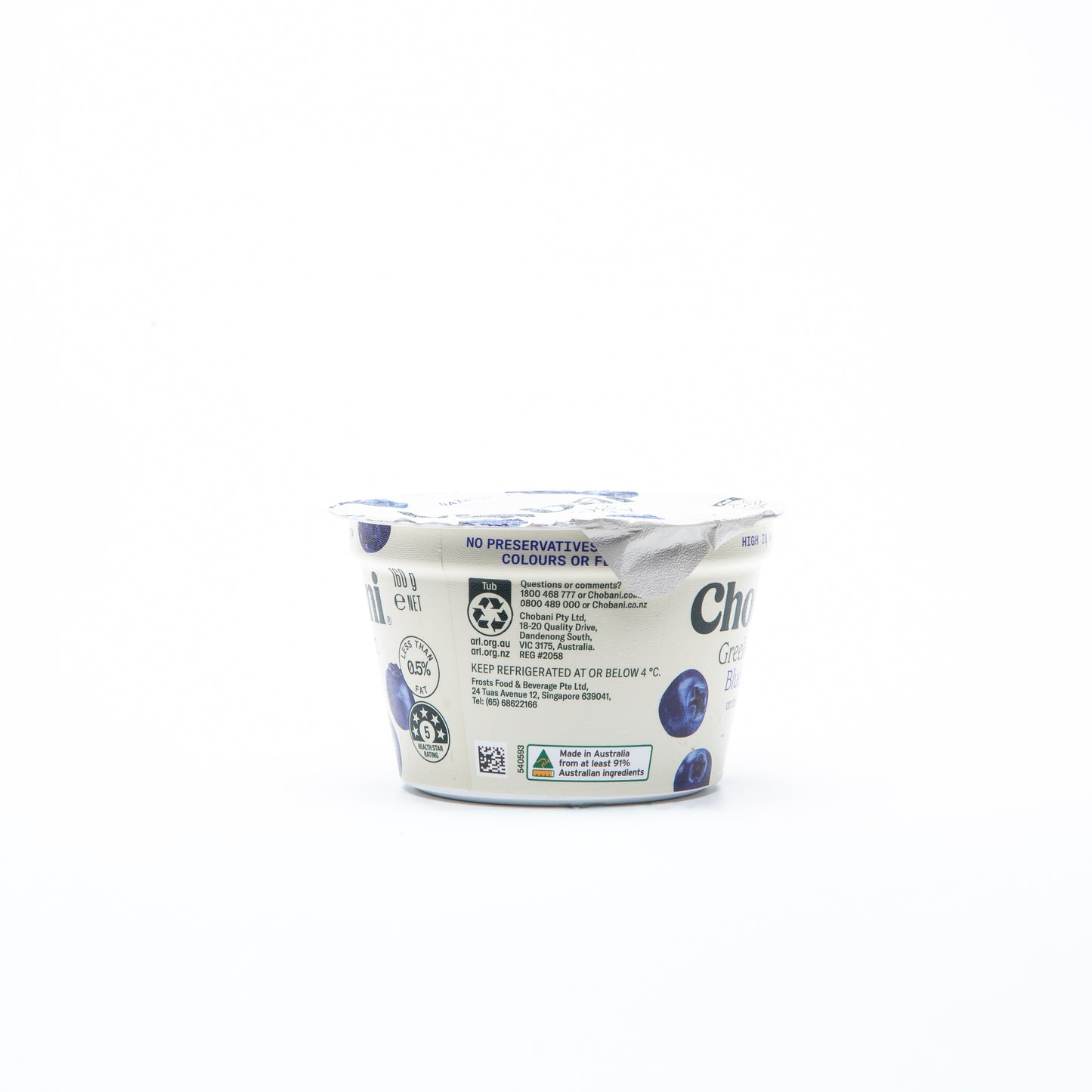 Chobani Blueberry on the Bottom Greek Yogurt 160g