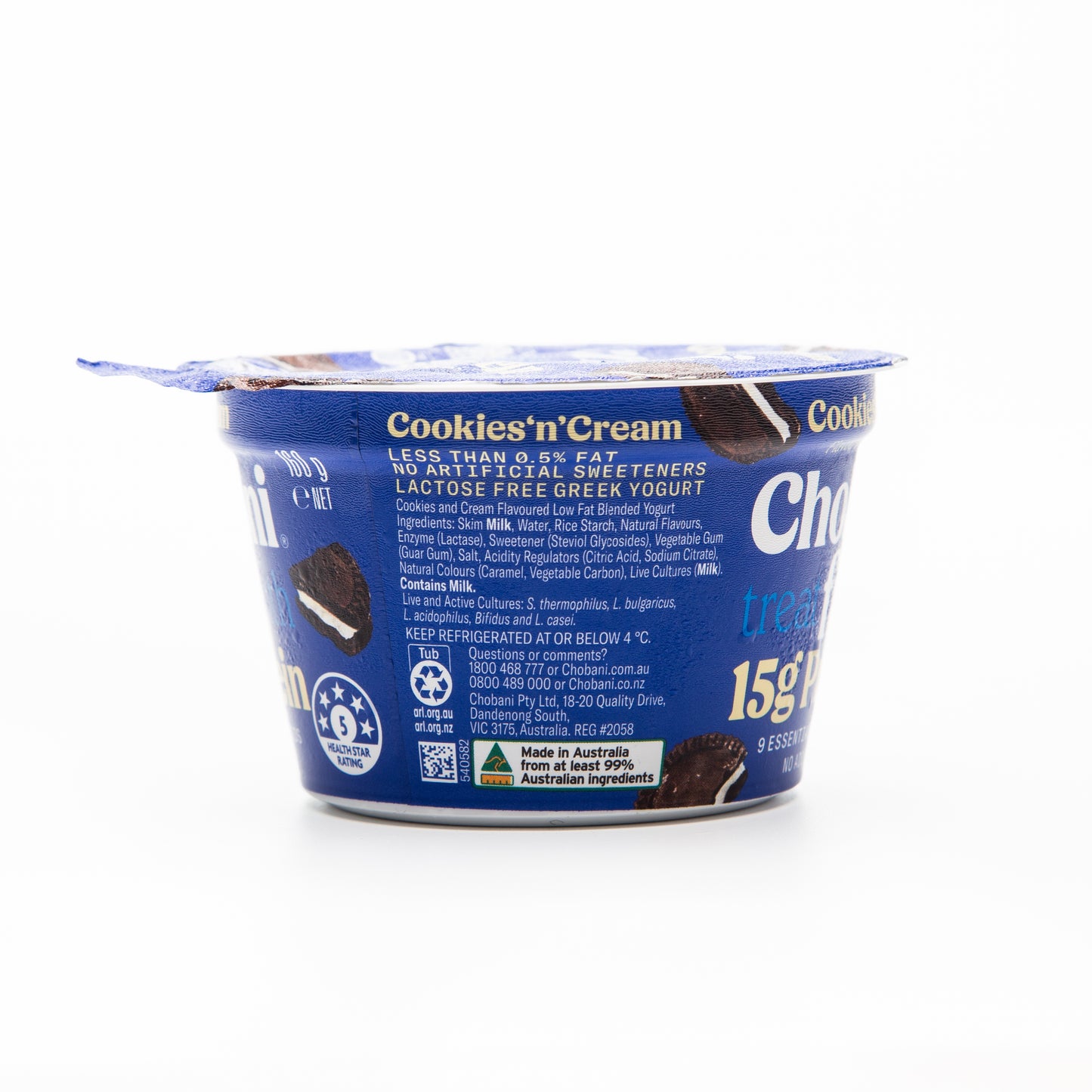 Chobani Cookies and Cream Greek Yogurt Fit (15 g Protein) – 160 g