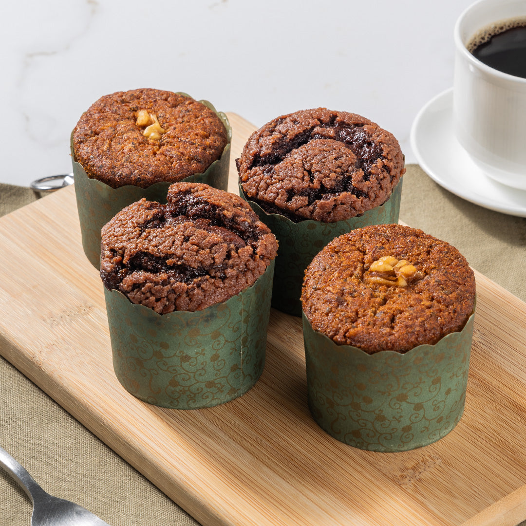 Gluten-Free Assorted Double Chocolate and Carrot Muffins - 4 pcs
