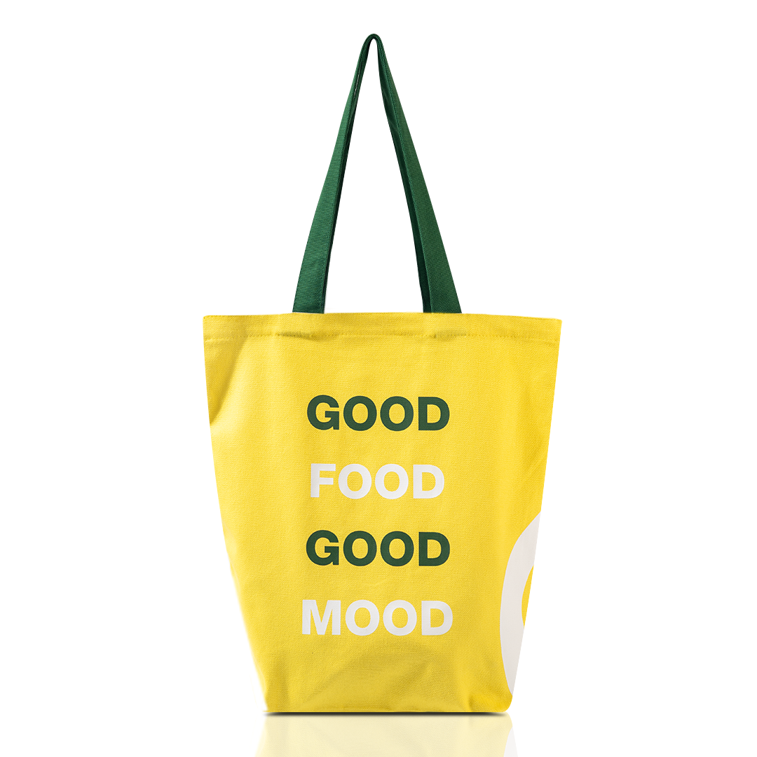 Healthy Options Yellow Tote Bag - Good Food Good Mood