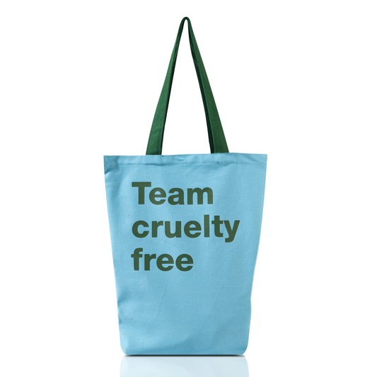 Healthy Options Blue Tote Bag - Team Cruelty Free