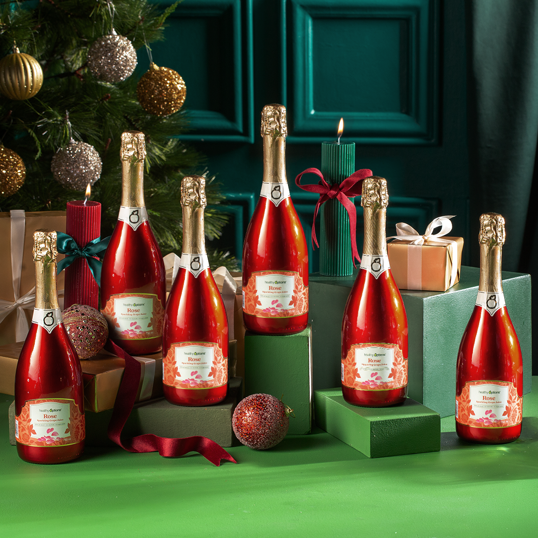 Healthy Options Rose Sparkling Grape Juice 750mL (Box of 6)